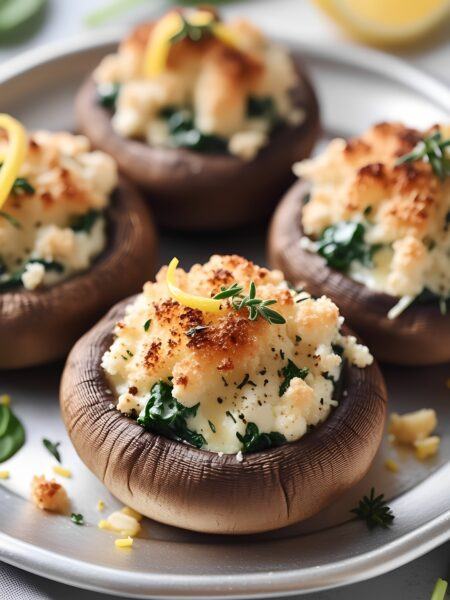 Stuffed Mushrooms with Spinach and Creamy Feta
