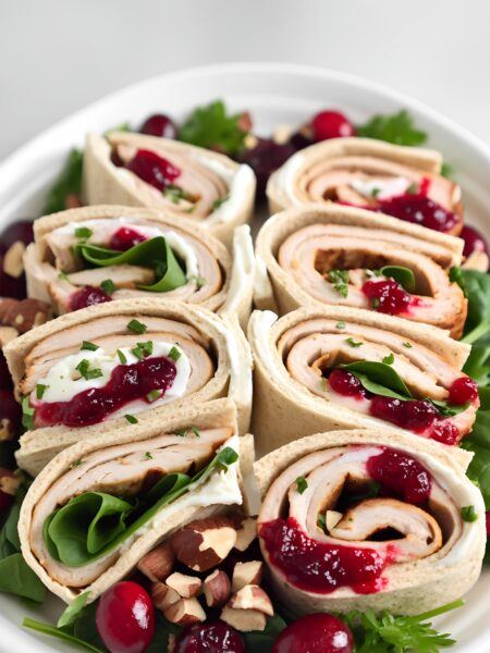 Turkey and Cranberry Pinwheels with Whole Wheat