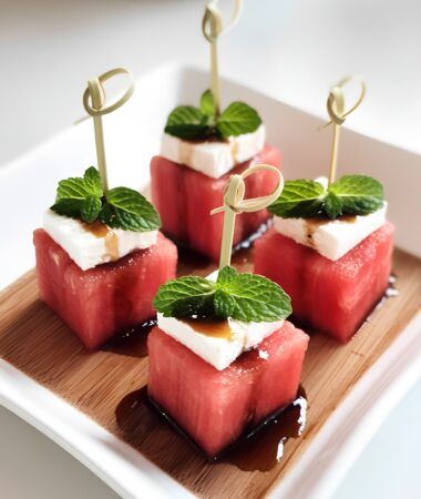 Watermelon and Feta Bites with Fresh Mint Garnish