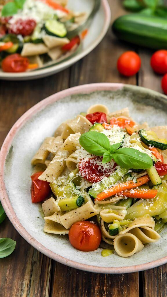 Whole Wheat Primavera Pasta- Fresh Veggie Meal