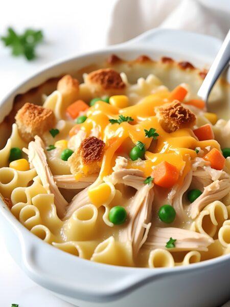 Baked Chicken Noodle Casserole with Vegetables