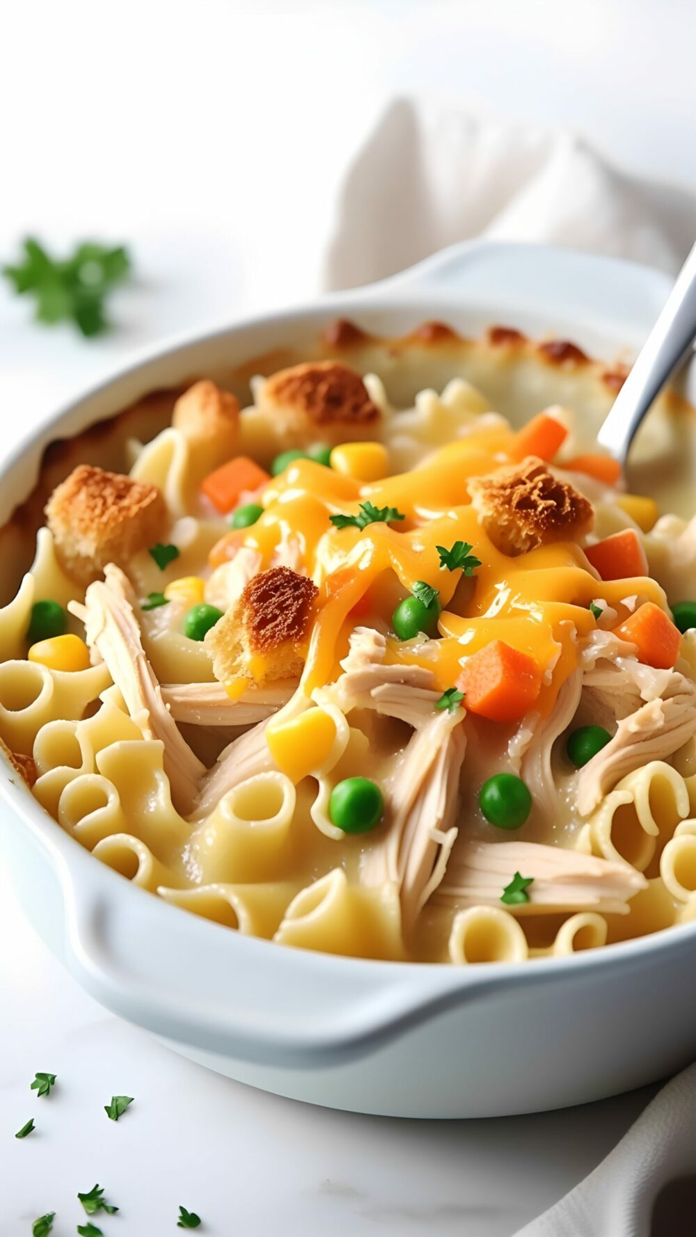 Baked Chicken Noodle Casserole with Vegetables