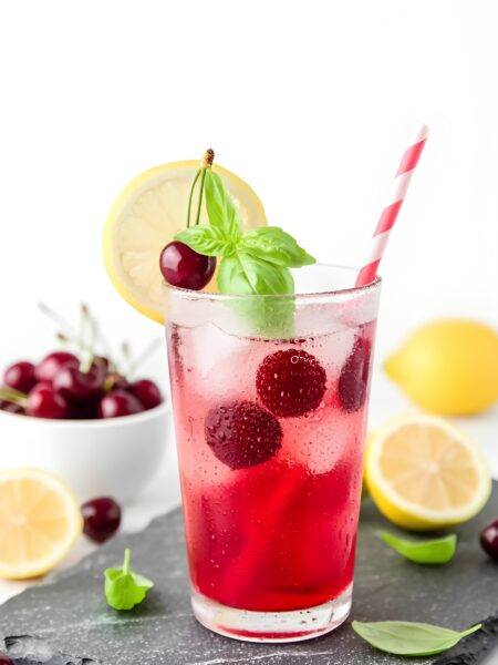 Cherry Basil Lemonade – Refreshing Summer Drink