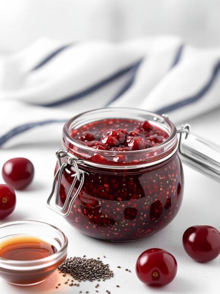 Cherry Chia Jam – No Pectin, No Cook, 3 Ingredients