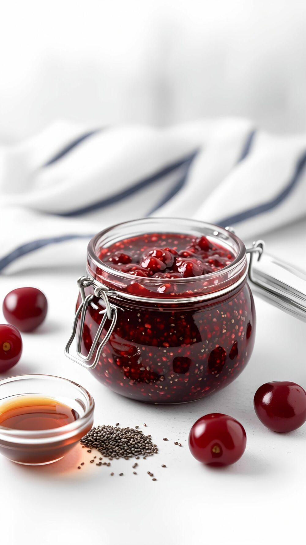 Cherry Chia Jam – No Pectin, No Cook, 3 Ingredients