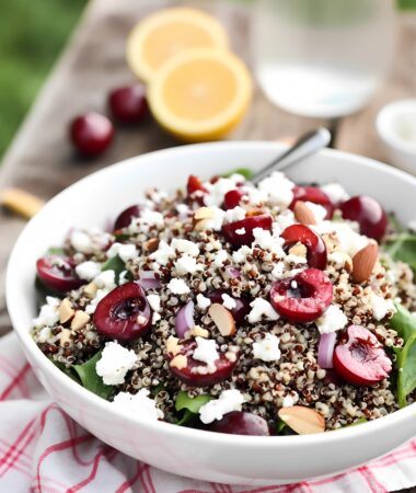 Cherry Quinoa Salad with Feta & Citrus Dressing