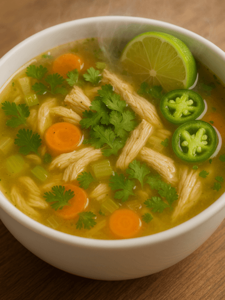 Chicken and Herb Soup with Lime and Cilantro
