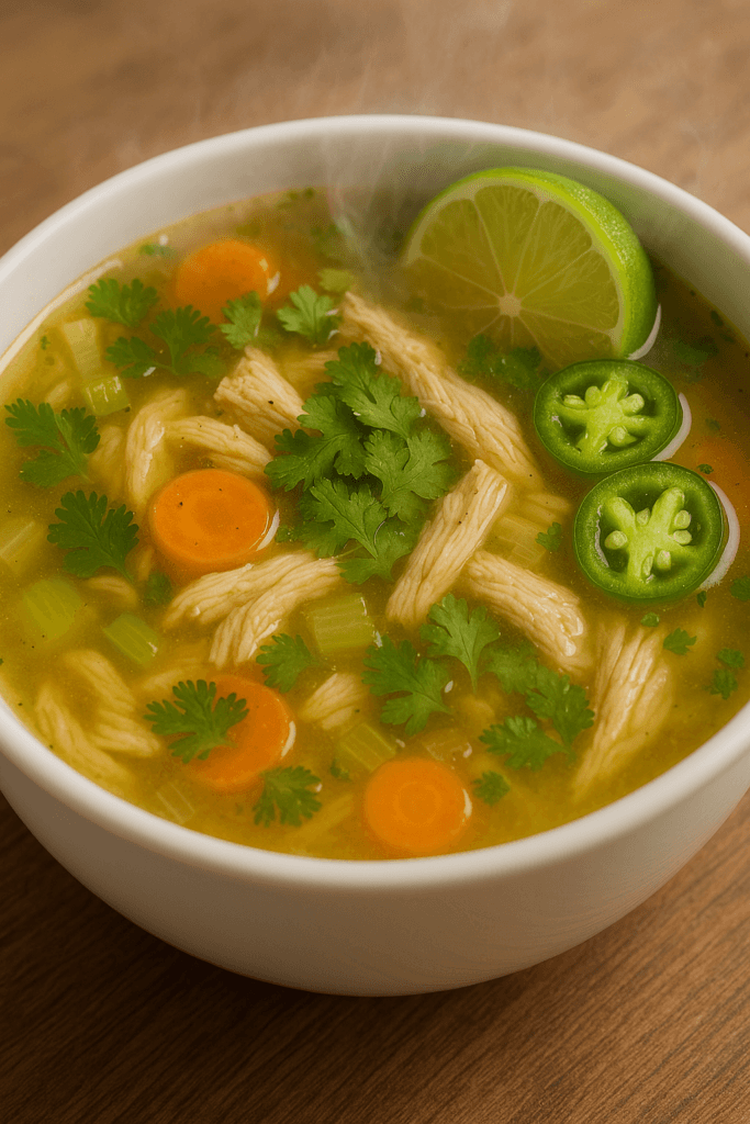 Chicken and Herb Soup with Lime and Cilantro