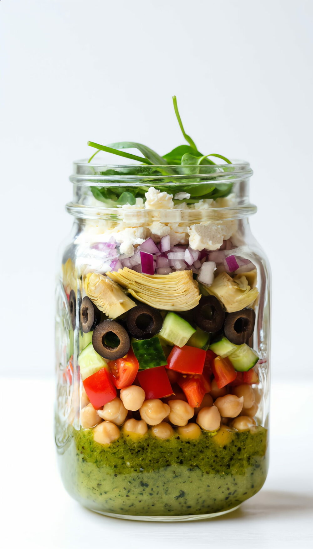 Chickpea Artichoke Salad Jars—Easy Picnic Lunch for Mom