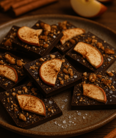 Cozy Apple Cinnamon Dark Chocolate Bark