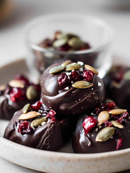 Cranberry Pumpkin Seed Dark Chocolate Bites