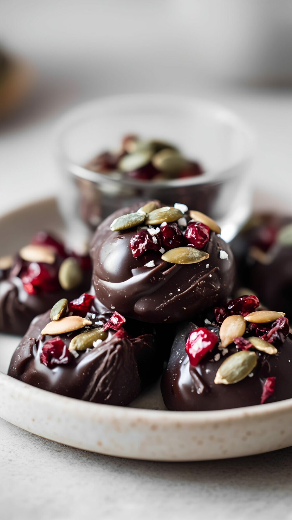 Cranberry Pumpkin Seed Dark Chocolate Bites