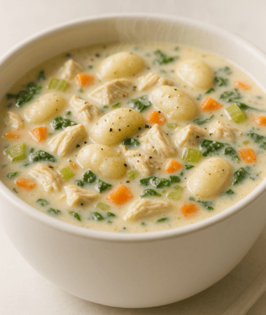 Creamy Chicken and Gnocchi Soup with Veggies
