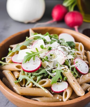 Crisp Whole Grain Pasta with Radish, Arugula and Fennel Salad