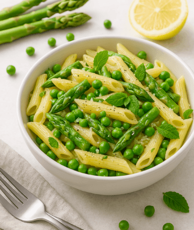 Easy Zesty Asparagus & Pea Pasta with Fresh Mint Twist