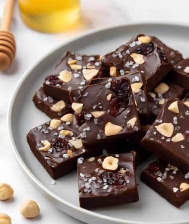 Elegant Plum Hazelnut Dark Chocolate Squares