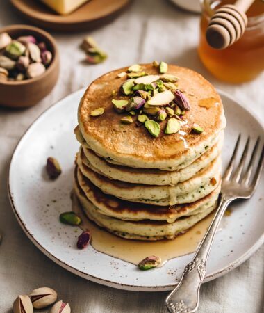 Fluffy Pistachio Pancakes for a Weekend Brunch
