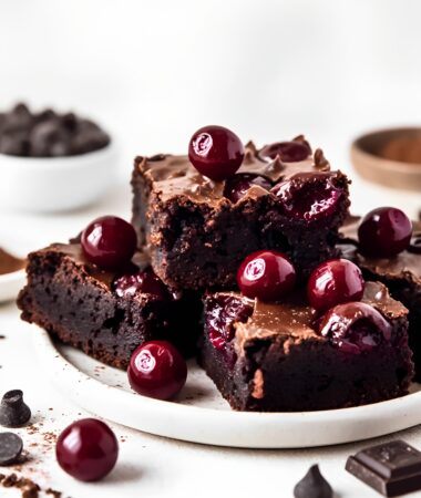 Fudgy Dark Chocolate Cherry Brownies Recipe