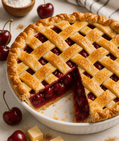 Homemade Classic Cherry Pie with Flaky Butter Crust