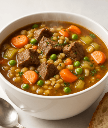 Instant Pot Beef and Barley Soup with Vegetables