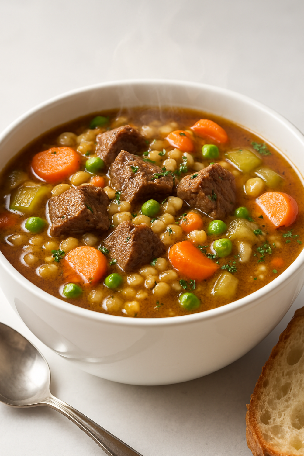 Instant Pot Beef and Barley Soup with Vegetables