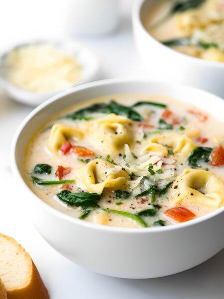 Instant Pot Tortellini Soup with Spinach and Cream