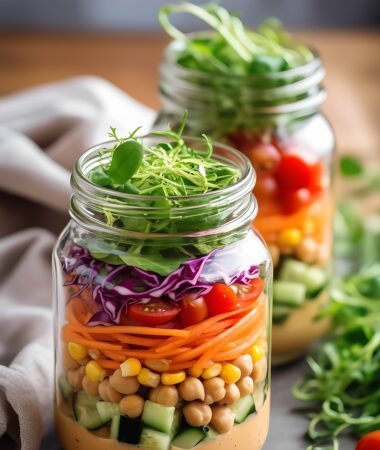 Mason Jar Rainbow Salads – A Colorful, Zero-Waste Earth Day Meal