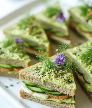 Matcha Avocado Tea Sandwiches—Sprouted Bread for Mom