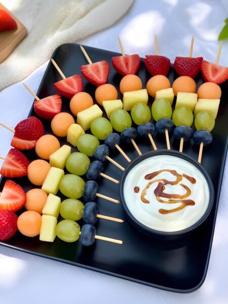 Mini Fruit Skewers with Dip – A Fun and Festive Earth Day Snack