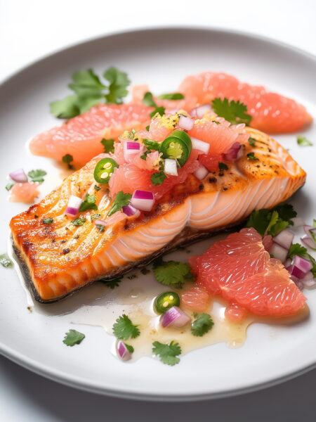 Mother’s Day Salmon and Pink Grapefruit Salsa Dinner