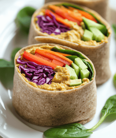 Rainbow Veggie Hummus Wraps – Plant-Based Earth Day Meal
