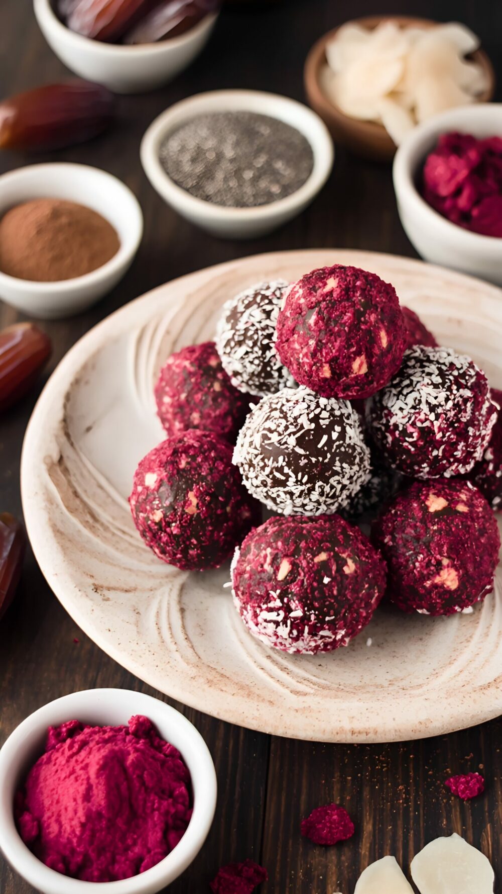Raspberry Dark Chocolate Energy Balls for Quick Snacks