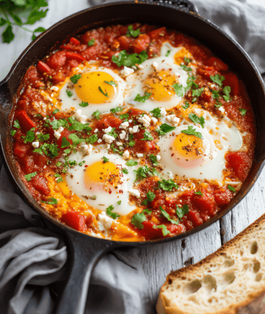 Shakshuka – Poached Eggs in Spiced Tomato Sauce
