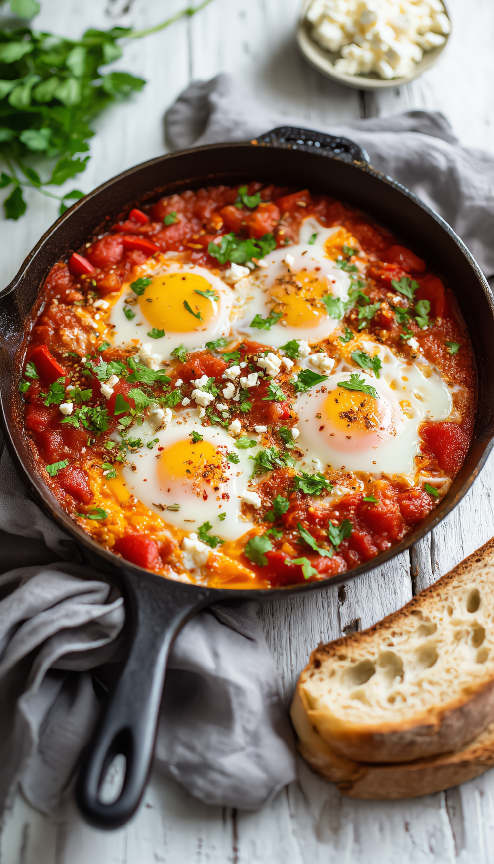 Shakshuka – Poached Eggs in Spiced Tomato Sauce
