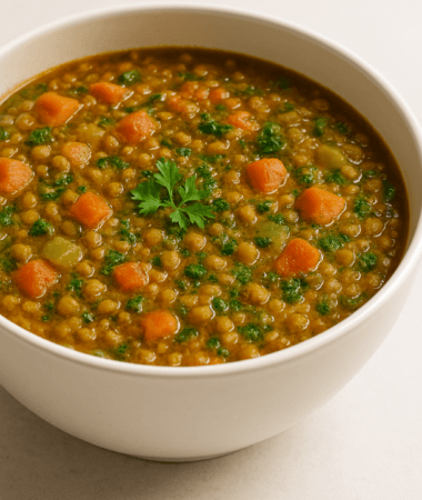 Spiced Lentil and Rice Stew with Herbs and Veggies