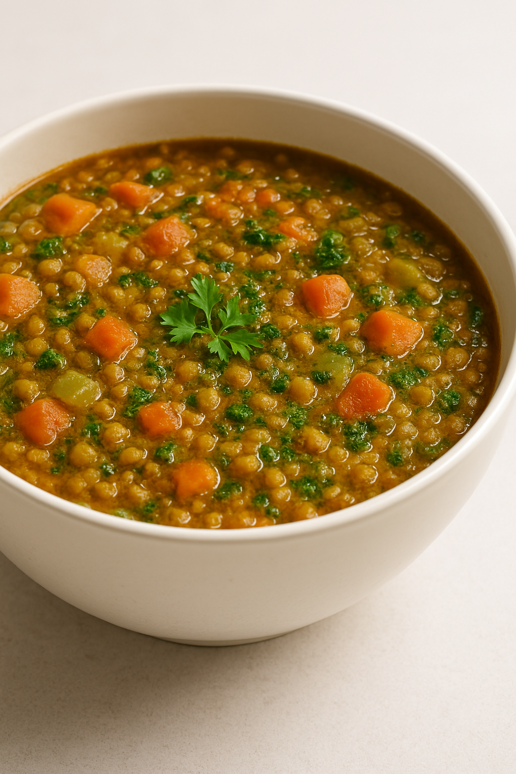 Spiced Lentil and Rice Stew with Herbs and Veggies