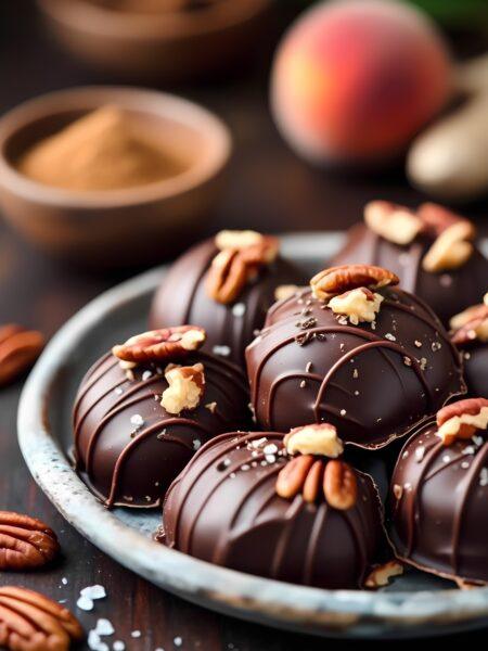 Spicy-Sweet Ginger Peach Dark Chocolate Clusters