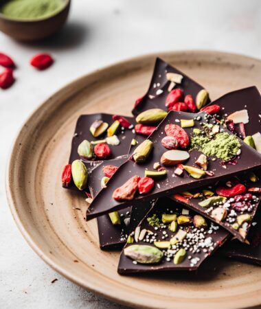 Superfood Goji Berry Matcha Dark Chocolate Bark