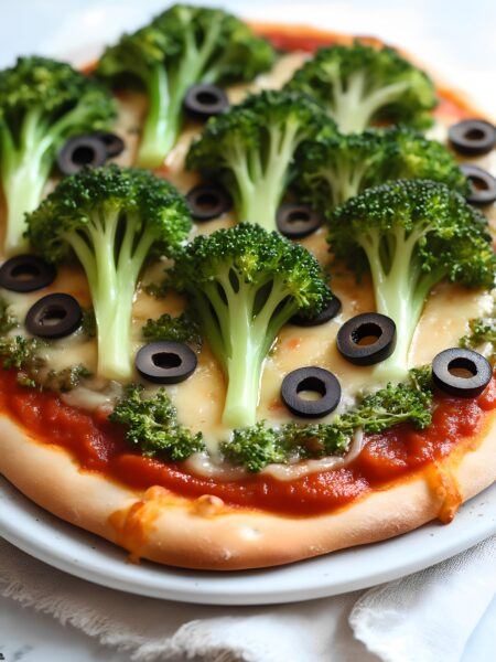 Tree-Themed Veggie Pizza – A Wholesome and Fun Earth Day Meal
