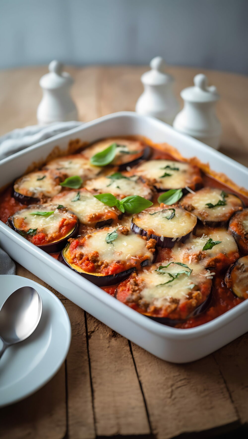 Authentic Italian Eggplant Parmesan with Basil and Marinara