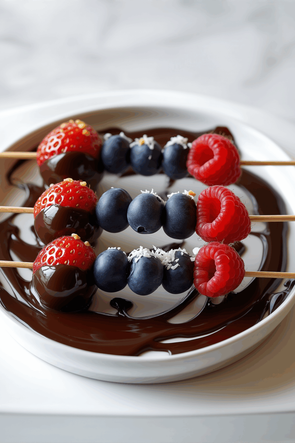 Dark Chocolate Dipped Berry Skewers – Easy Mom Dessert