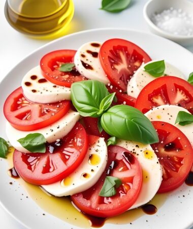 Easy Caprese Salad with Fresh Basil and Balsamic Drizzle