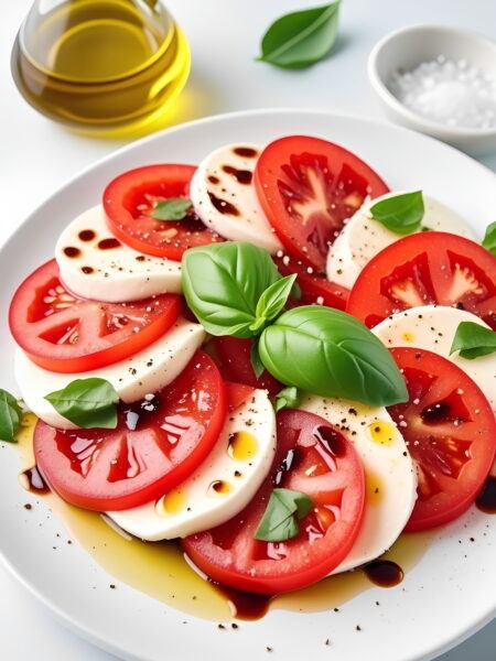 Easy Caprese Salad with Fresh Basil and Balsamic Drizzle