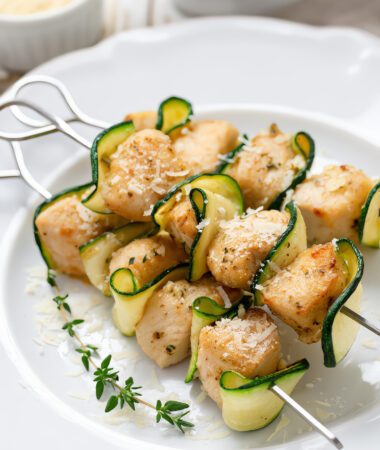 Garlic Parmesan Chicken and Zucchini Wedding Skewers
