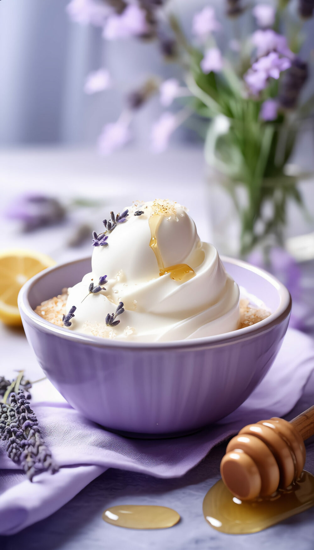 Lavender Honey Frozen Yogurt — Light Floral Dessert for Mom