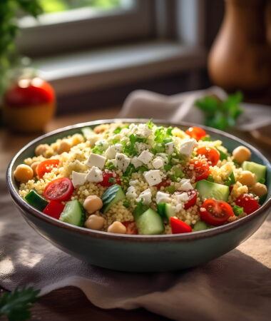 Mediterranean Couscous Salad with Chickpeas & Lemon Herbs