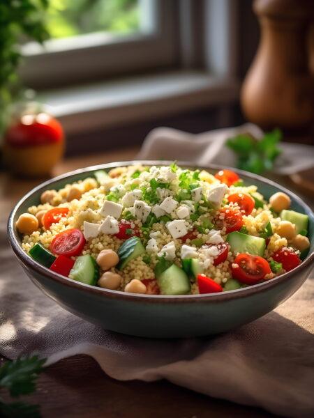 Mediterranean Couscous Salad with Chickpeas & Lemon Herbs