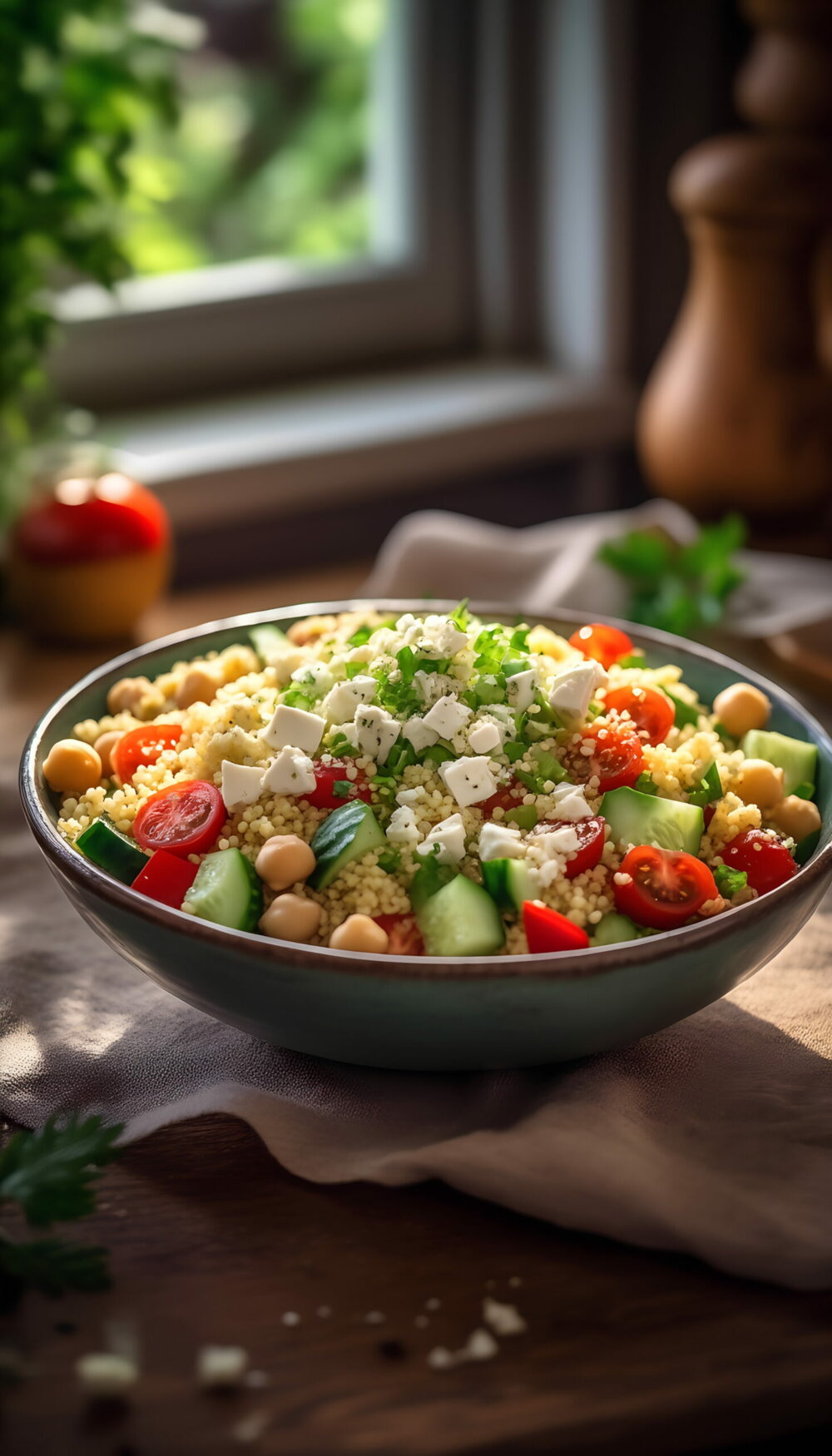 Mediterranean Couscous Salad with Chickpeas & Lemon Herbs
