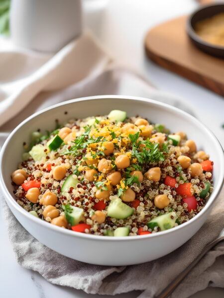 Protein‑Packed Quinoa Salad with Veggies and Citrus Dressing