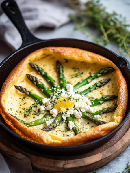 Savory Asparagus & Goat Cheese Dutch Baby Skillet for Mom